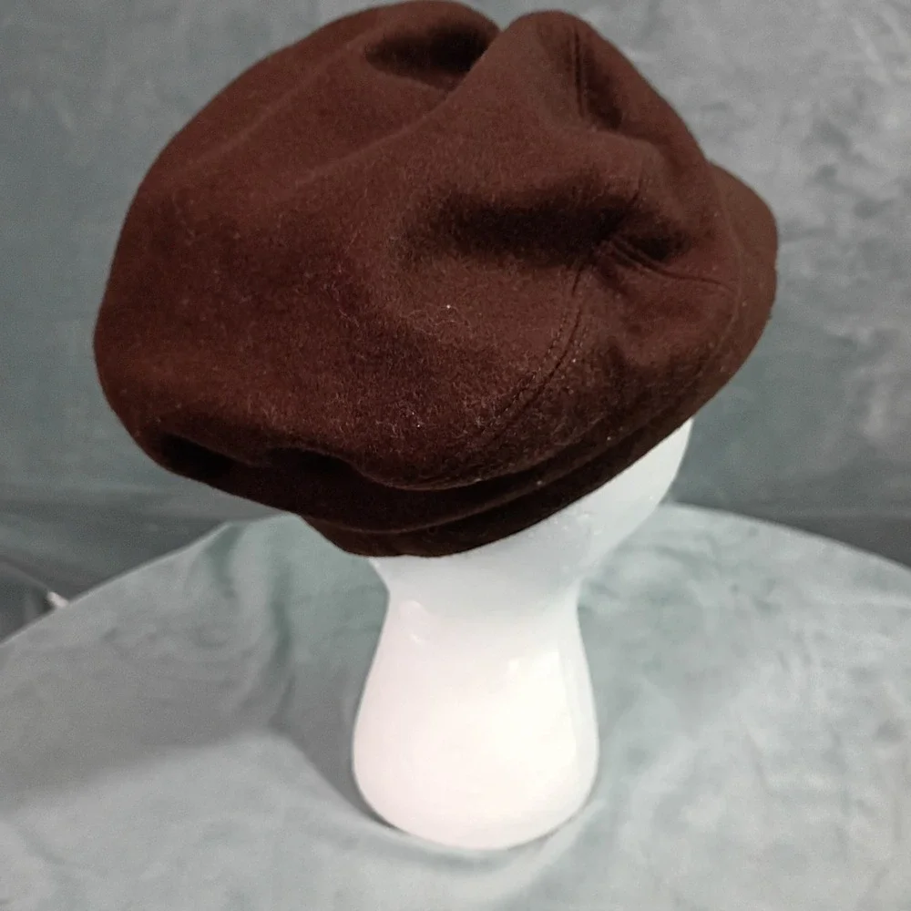 Gap Womens Brown Wool Blend Newsboy Cap Baker Boy Hat Size S/M RN 54023